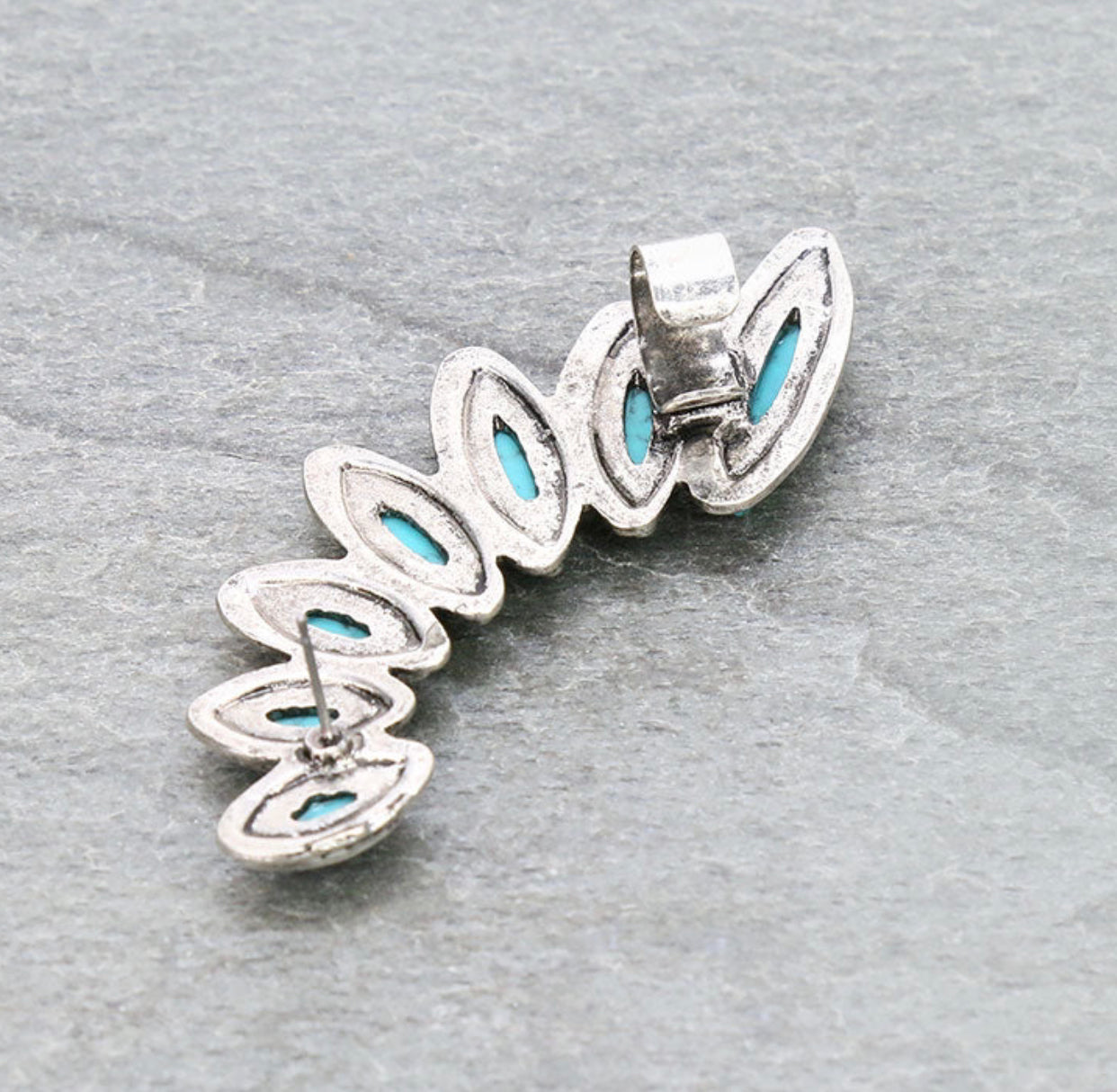 J6695TQ - 3″ Color Stone Ear Cuff Earring