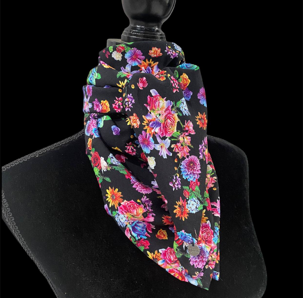 A8011 - Floral Rawhide Wild Rag Cowboy Scarf