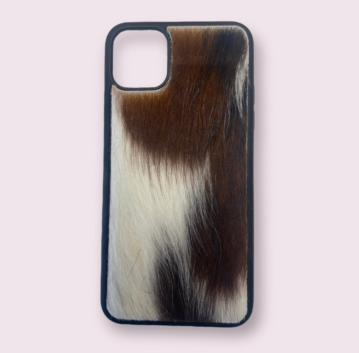 A8352 - IPhone 11 Pro Max Hair on Hide Leather w Rubber Case