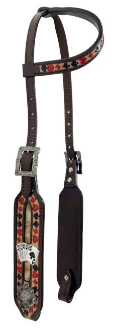 14918 - Showman 'Royal Flush' One Ear Headstall and Breast Collar Set