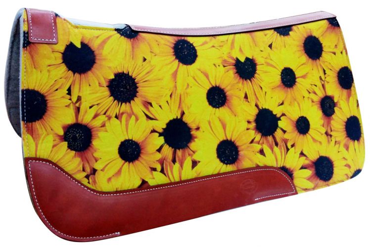 24003 - 31" X 32" Sunflower Printed Solid Felt Saddle Pad