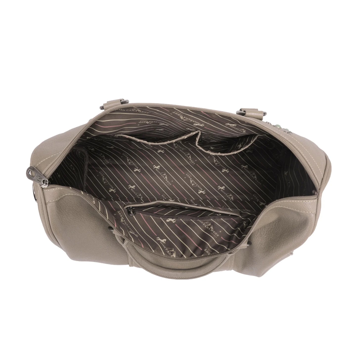 MW10675110KH - Montana West Embossed Collection Weekender Bag Khaki
