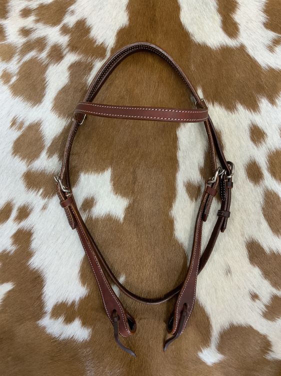 AR117 - Argentina Cow Leather Two-Tone Browband Headstall