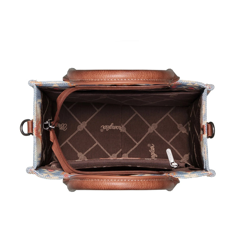 WG22028120S - Wrangler Southwestern Print Small Canvas Tote/Crossbody - Coffee