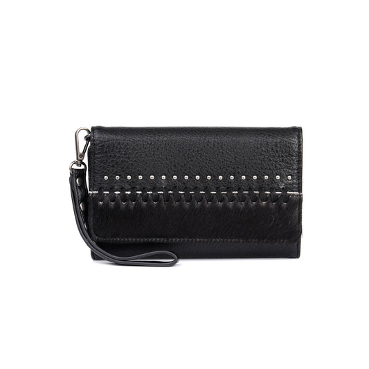 FIO002BK - Montana West Hair-On Cowhide Collection Wallet/Crossbody Black