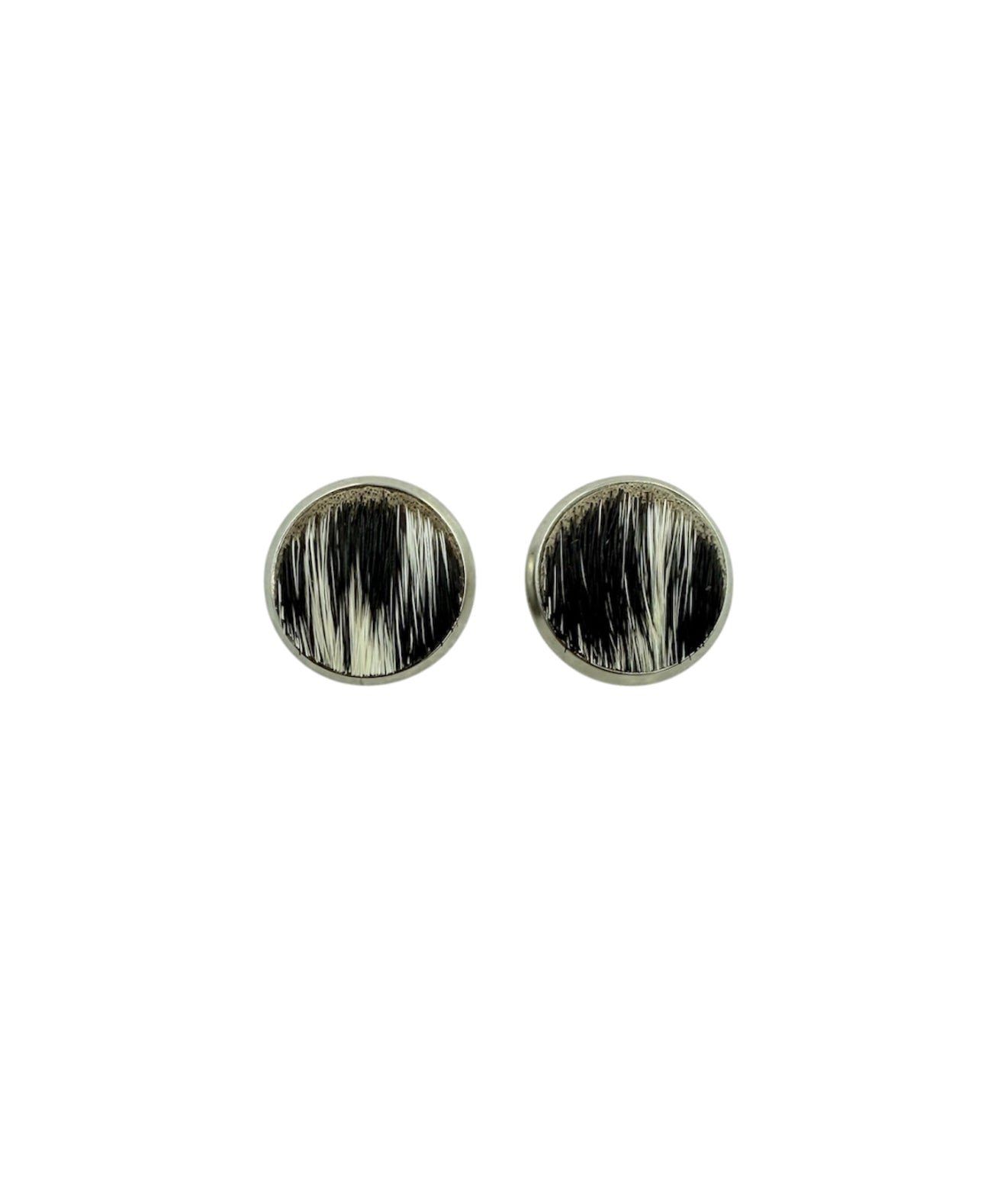 J6971 - Round Hide Stud Earrings 10mm - Rawhide Western Wear 