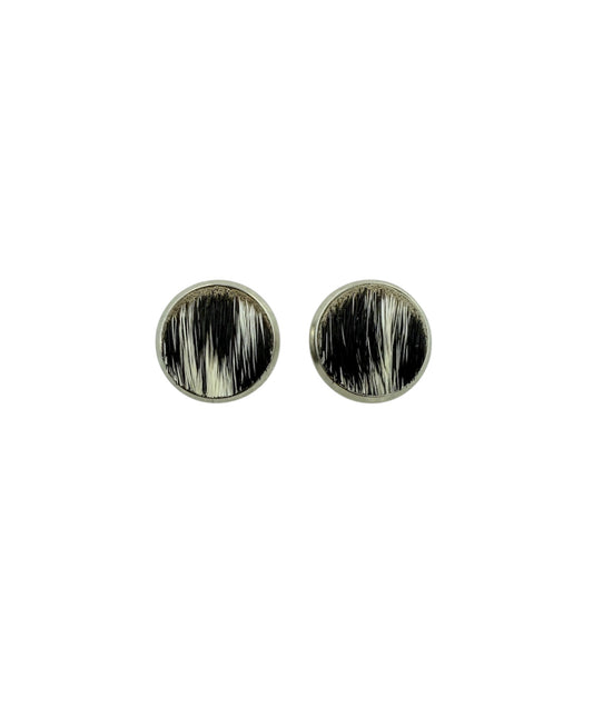 J6971 - Round Hide Stud Earrings 10mm - Rawhide Western Wear 