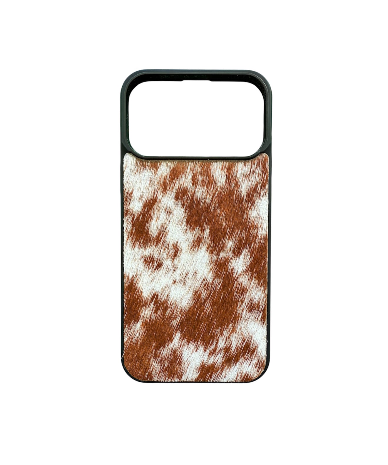 A8968 - IPhone 17 Pro Max Hair on Hide Leather w Rubber Case - Rawhide Western Wear 