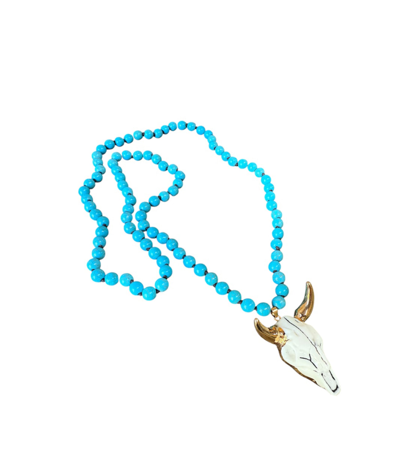 J6916T - Resin Bull Pendant Necklace