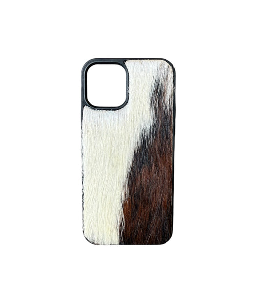 A8369 - IPhone 12/12Pro Hair on Hide Leather w Rubber Case