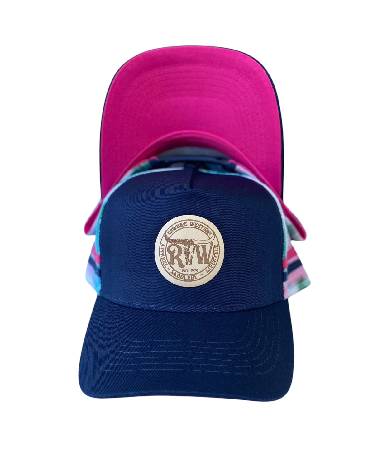 P4199 - Rawhide Lifestyle Cactus Leather Patch Country Trucker Cap