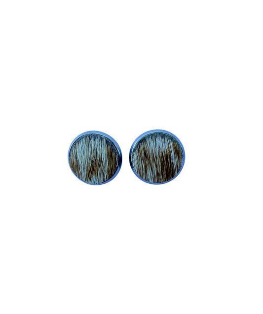 J6972 - 10mm Round Hide Stud Earrings