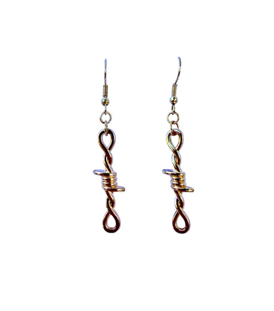 J6772G - Barb Wire Dangle Earrings
