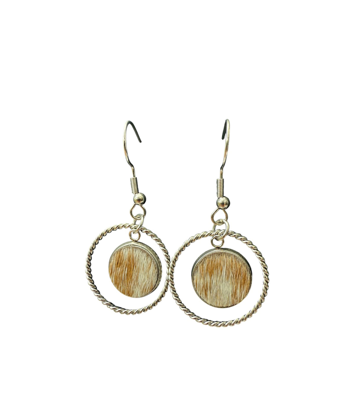 J7053 - 100% Hair on Hide Dangle Earrings