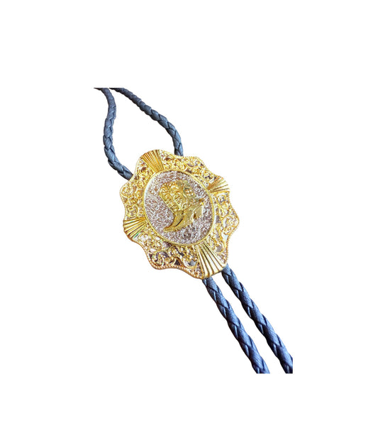 J7084 - Bolo Tie w Bronze Bead - Rawhide Western Wear 