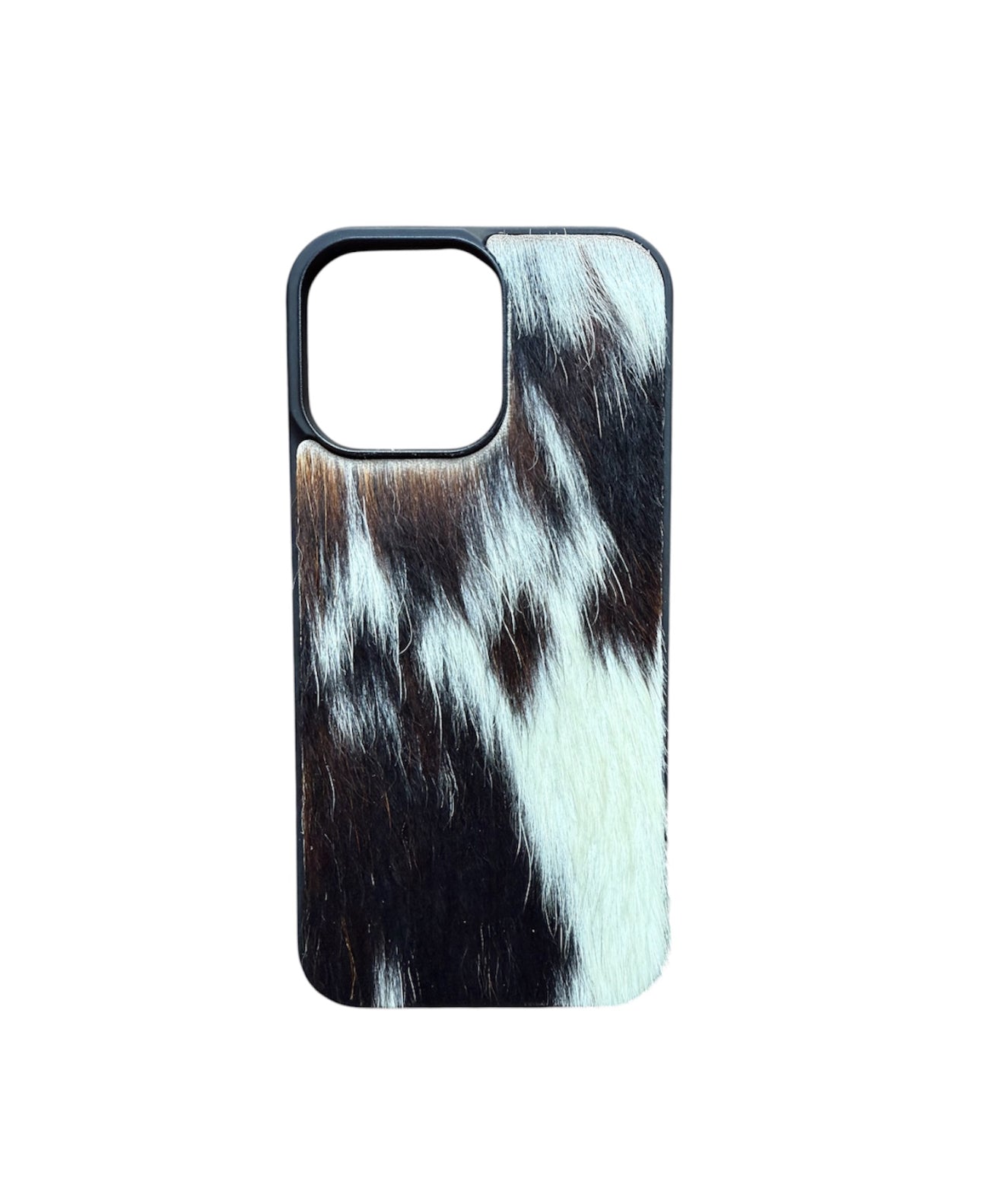 A8816 - IPhone 16 Pro Max Hair on Hide Leather w Rubber Case - Rawhide Western Wear 