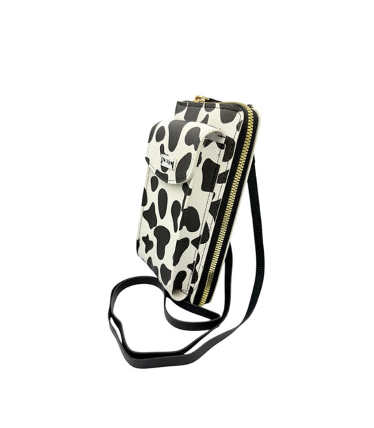 A8925A - Cow Print Crossbody Phone Purse