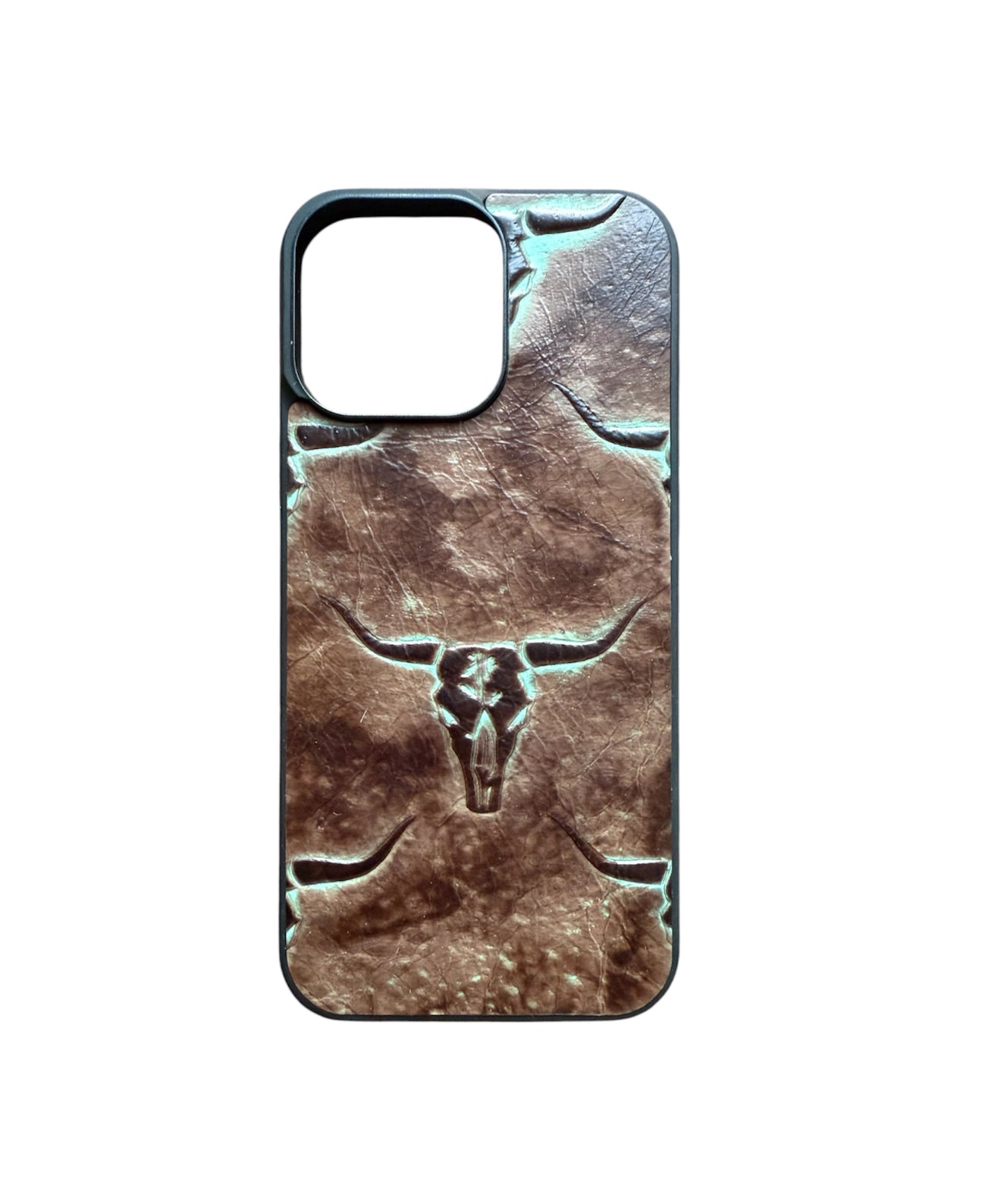A8818 - IPhone 16 Pro Max Tooled Leather w Rubber Case - Rawhide Western Wear 
