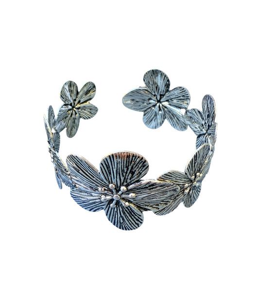 J6463A- Western Flower Cuff Bangle - Rawhide Western Wear 
