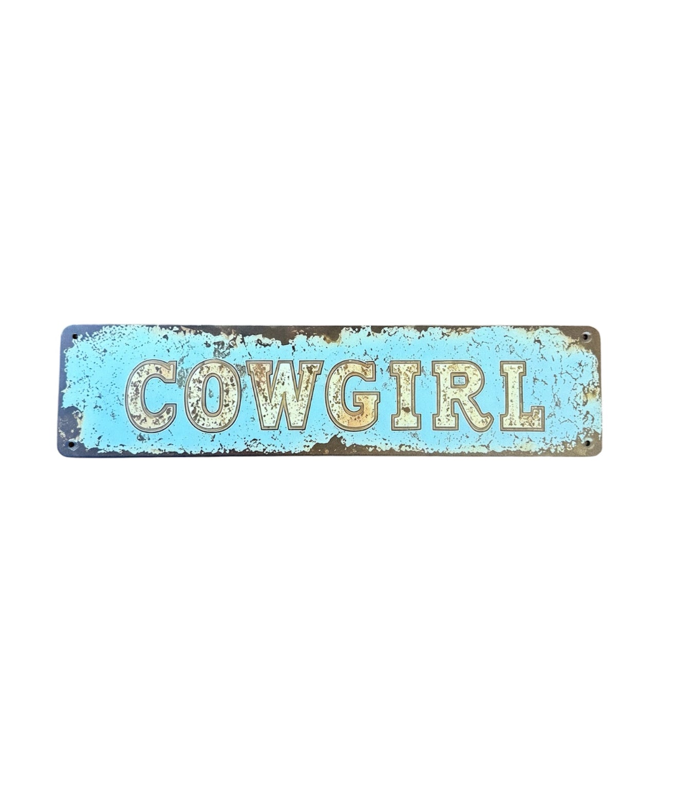 A8912 - Cowgirl Print Light Wooden Street Sign - Rawhide Western Wear 