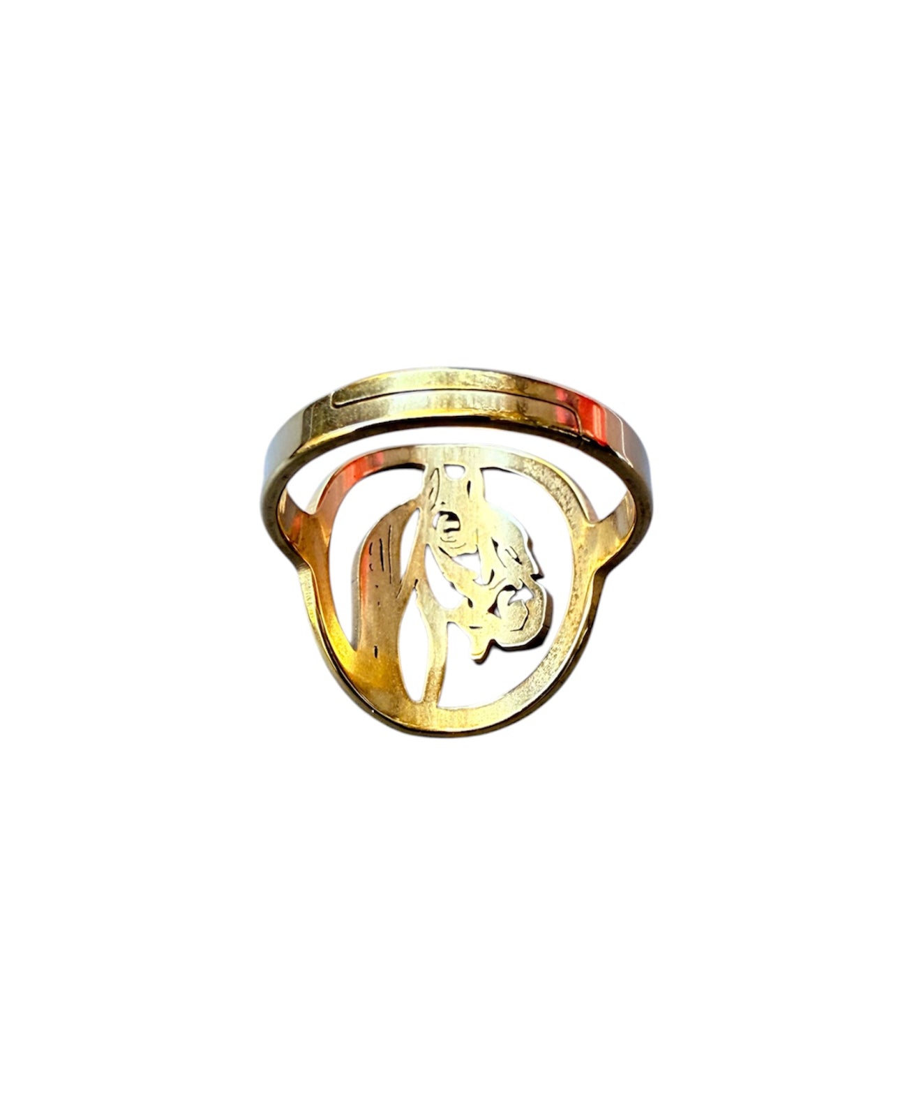 J6728A - Western Design Stainless Steel Horse Ring