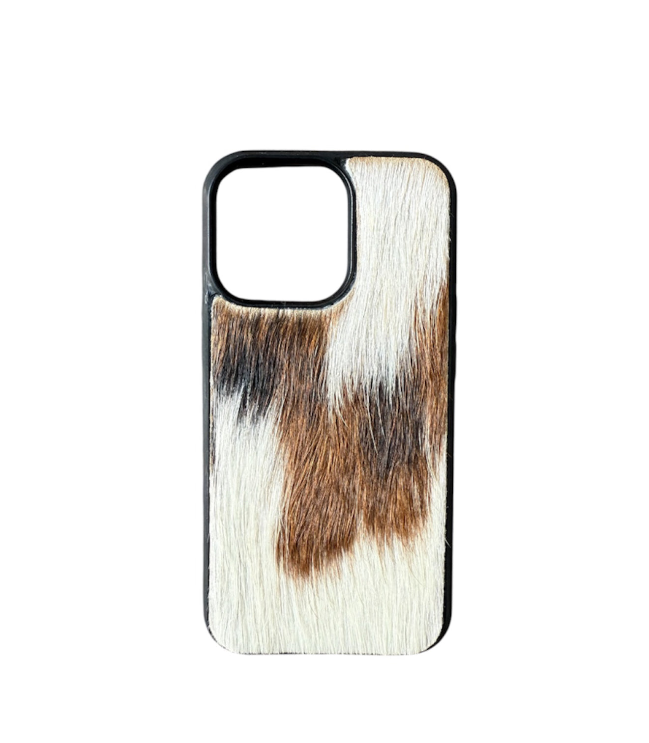 A8624 - IPhone 13 Pro Hair on Hide Leather w Rubber Case
