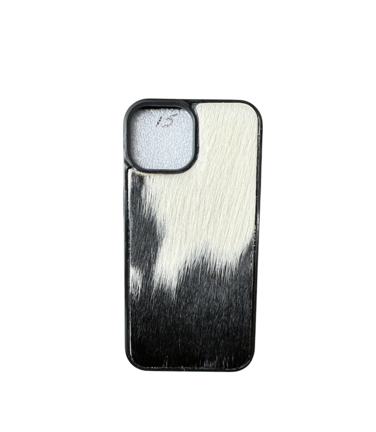 A8765 - IPhone 15 Hair on Hide w Rubber Case