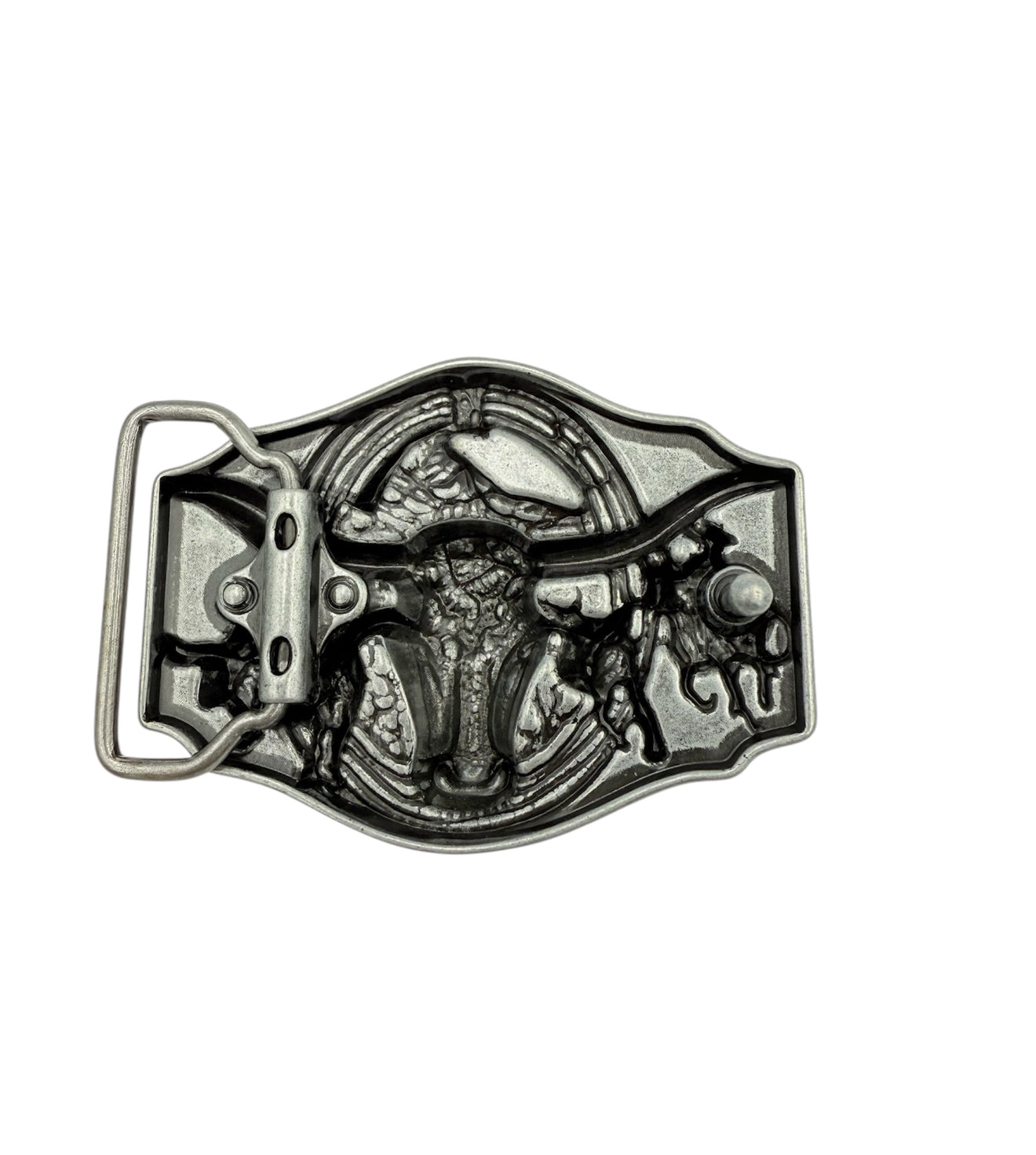 A8251 - Longhorn Antique Western Belt Buckle - Rawhide Western Wear 
