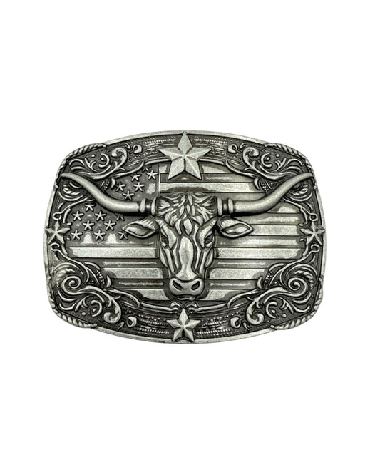 A8941 - Longhorn Zinc alloy Belt Buckle - Rawhide Western Wear 