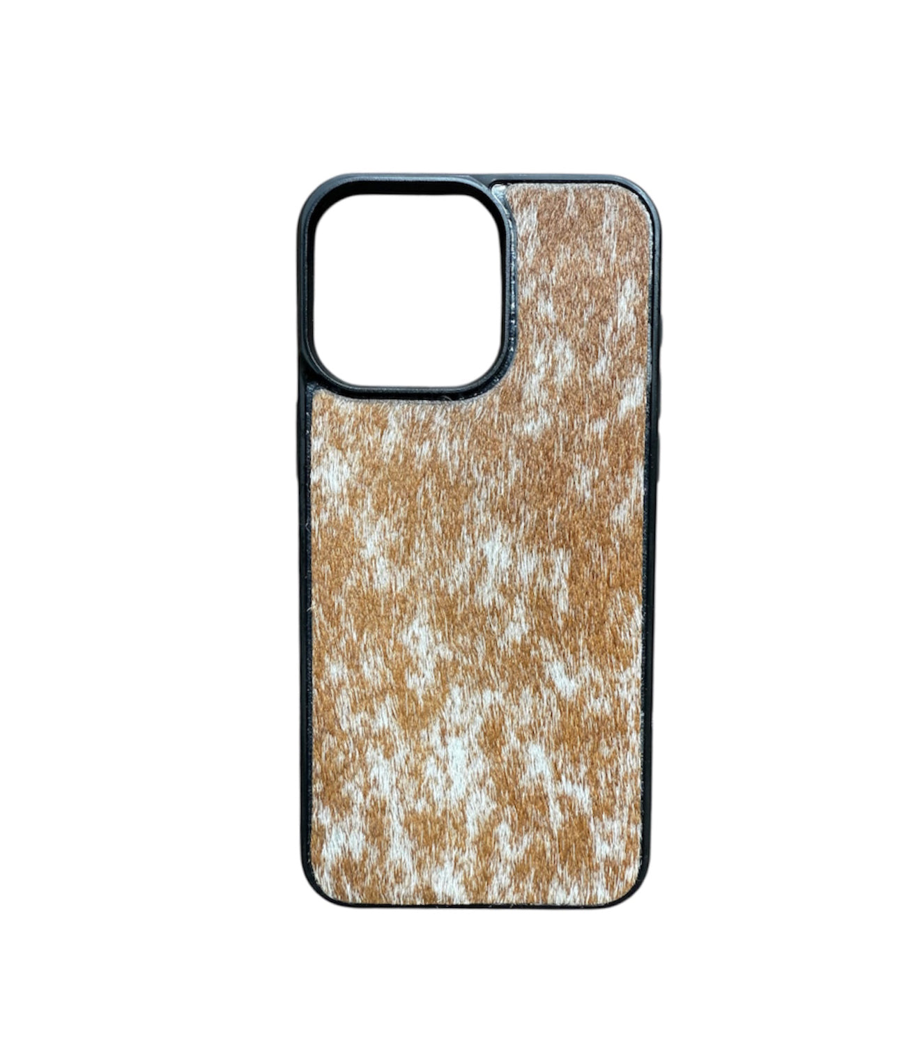 A8646 - IPhone 15 Pro Max Hair on Hide Leather w Rubber Case