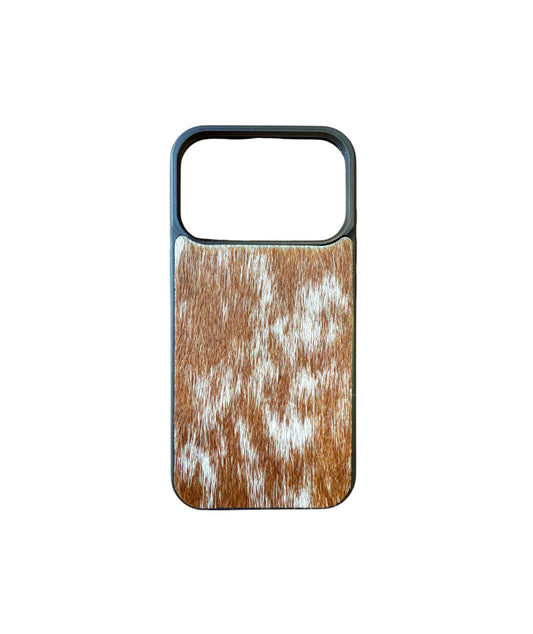 A8958 - IPhone 17 Pro Hair on Hide w Rubber Case - Rawhide Western Wear 