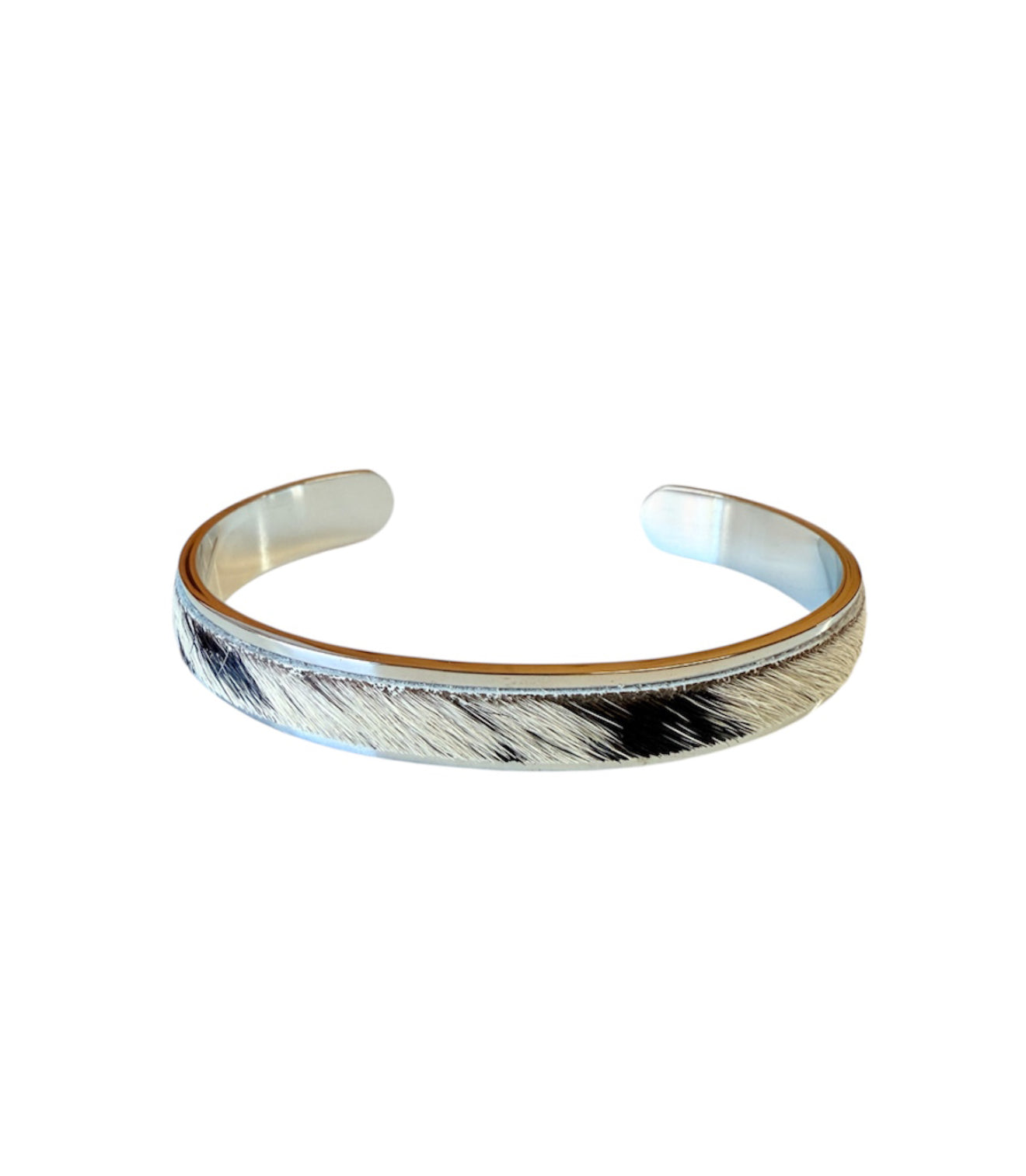 J7003 - Solid/Stainless Steel 3/4 Bangle Cowhide