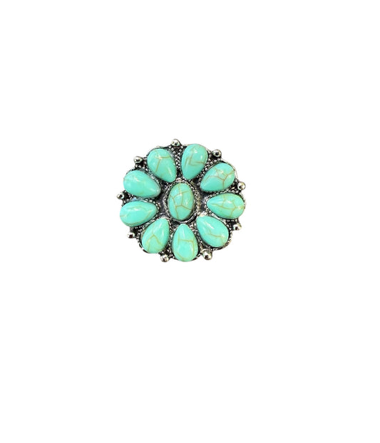 J6727 - Western Design Turquoise Bead Ring