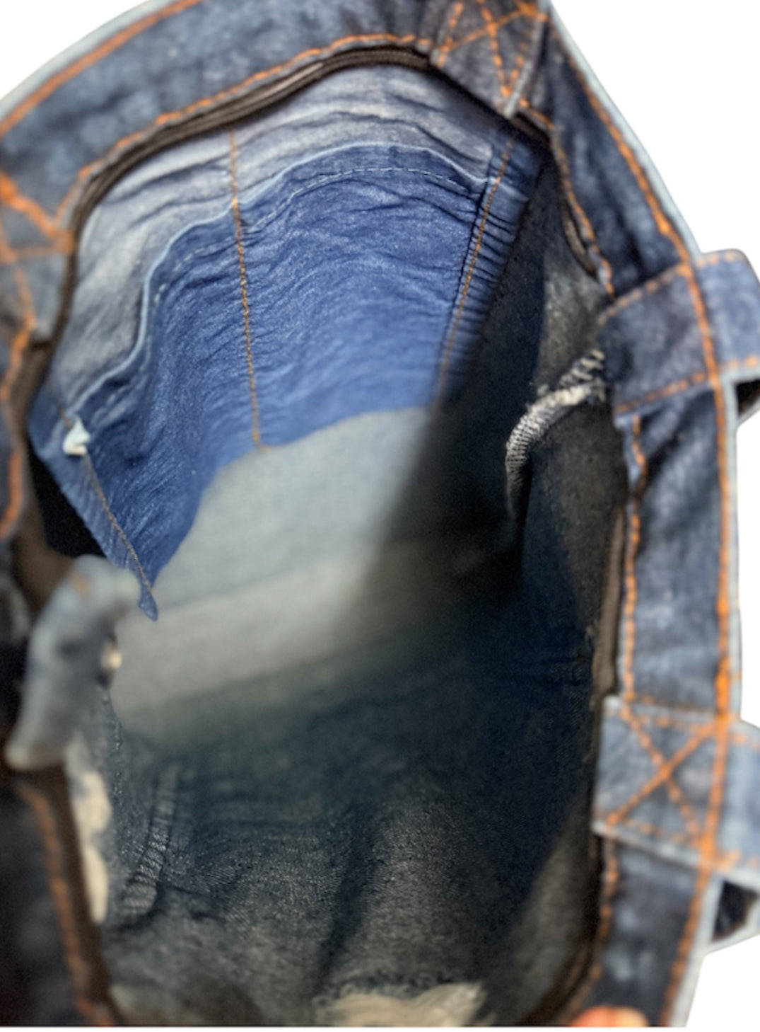 A8114A - Denim Cross Body/Shoulder Bag w Real Cowhide