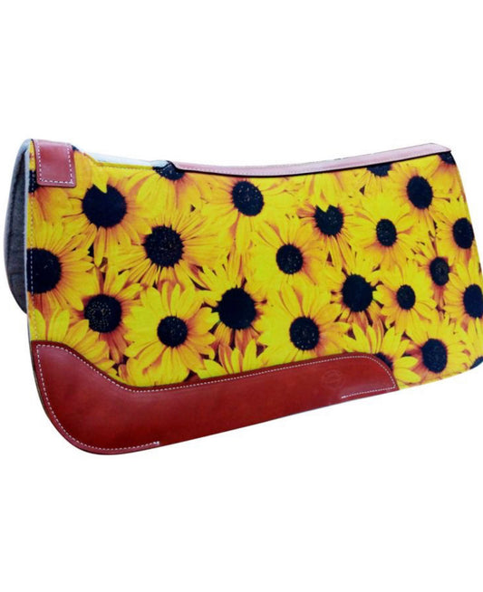 24003 - 31" X 32" Sunflower Printed Solid Felt Saddle Pad