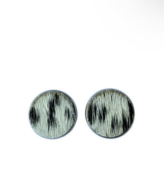 J7051B - Round Hide Stud Earrings