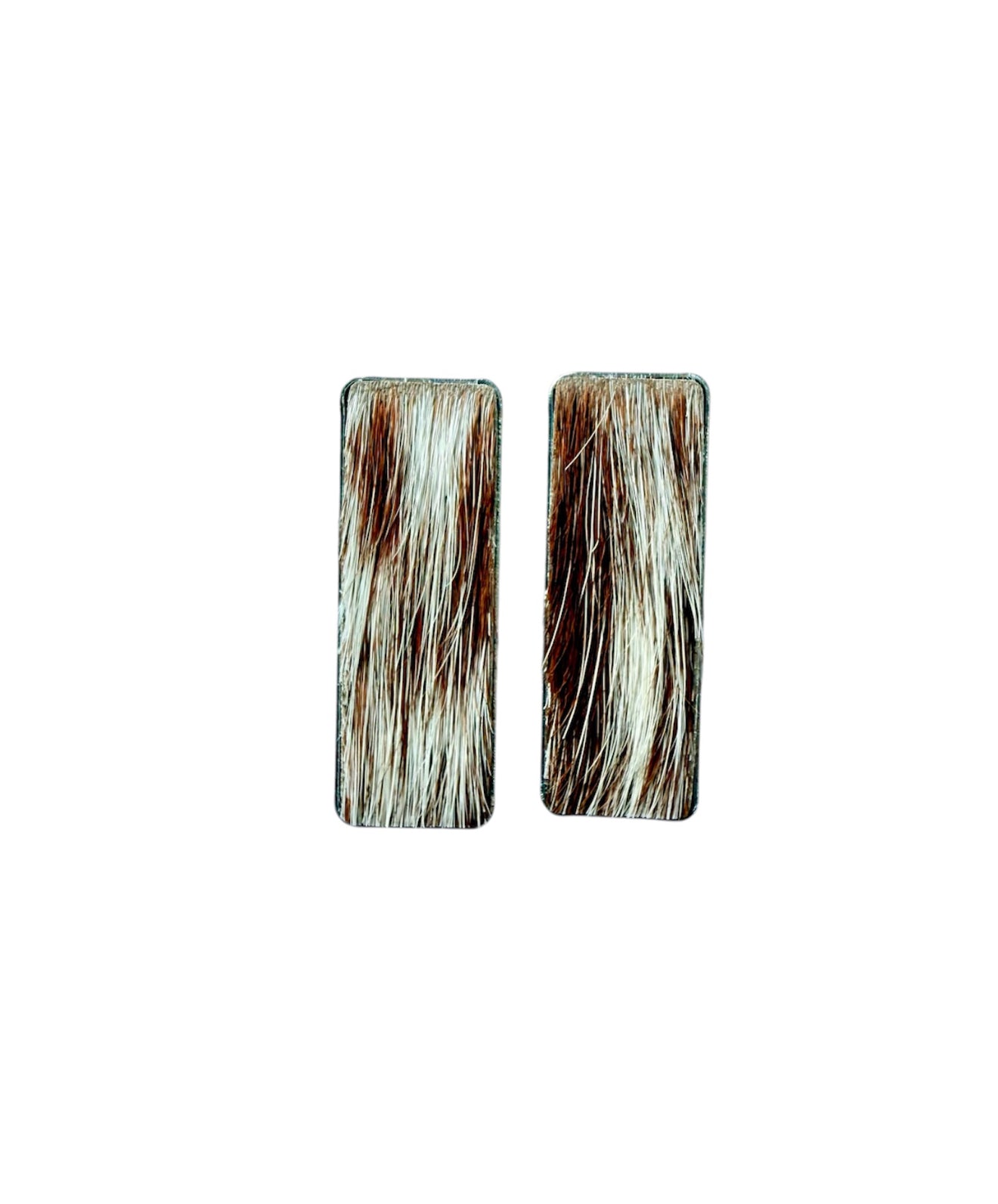 J6997A - Rectangle Hide Stud Earrings - Rawhide Western Wear 