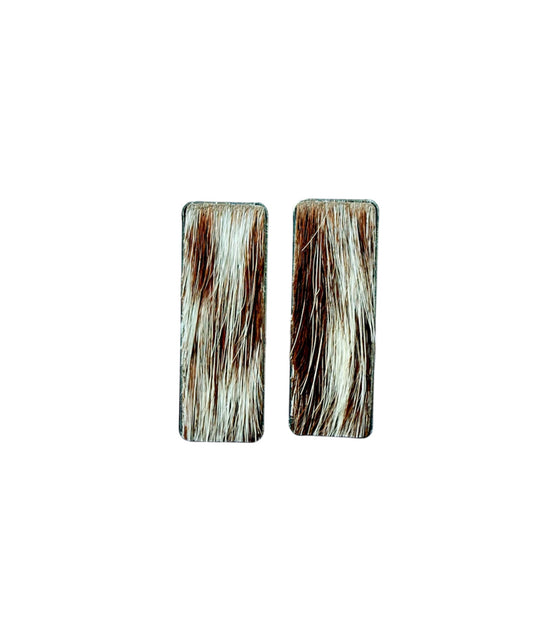 J6997A - Rectangle Hide Stud Earrings - Rawhide Western Wear 
