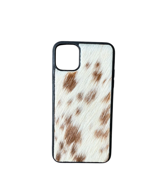 A8614 - IPhone 11 Pro Max Hair on Hide Leather w Rubber Case
