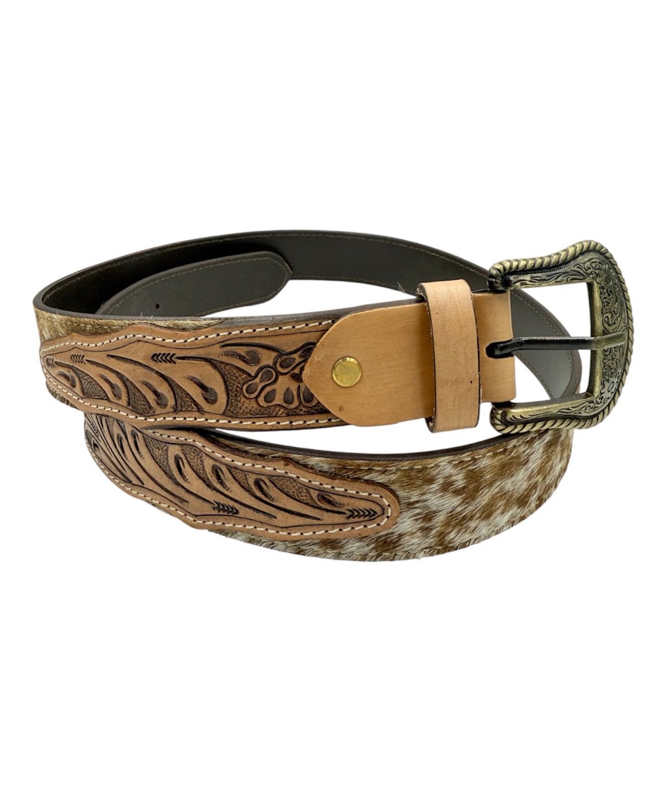 A8224C - 38” (Large) Hand Tooling Leather Cowhide Belt