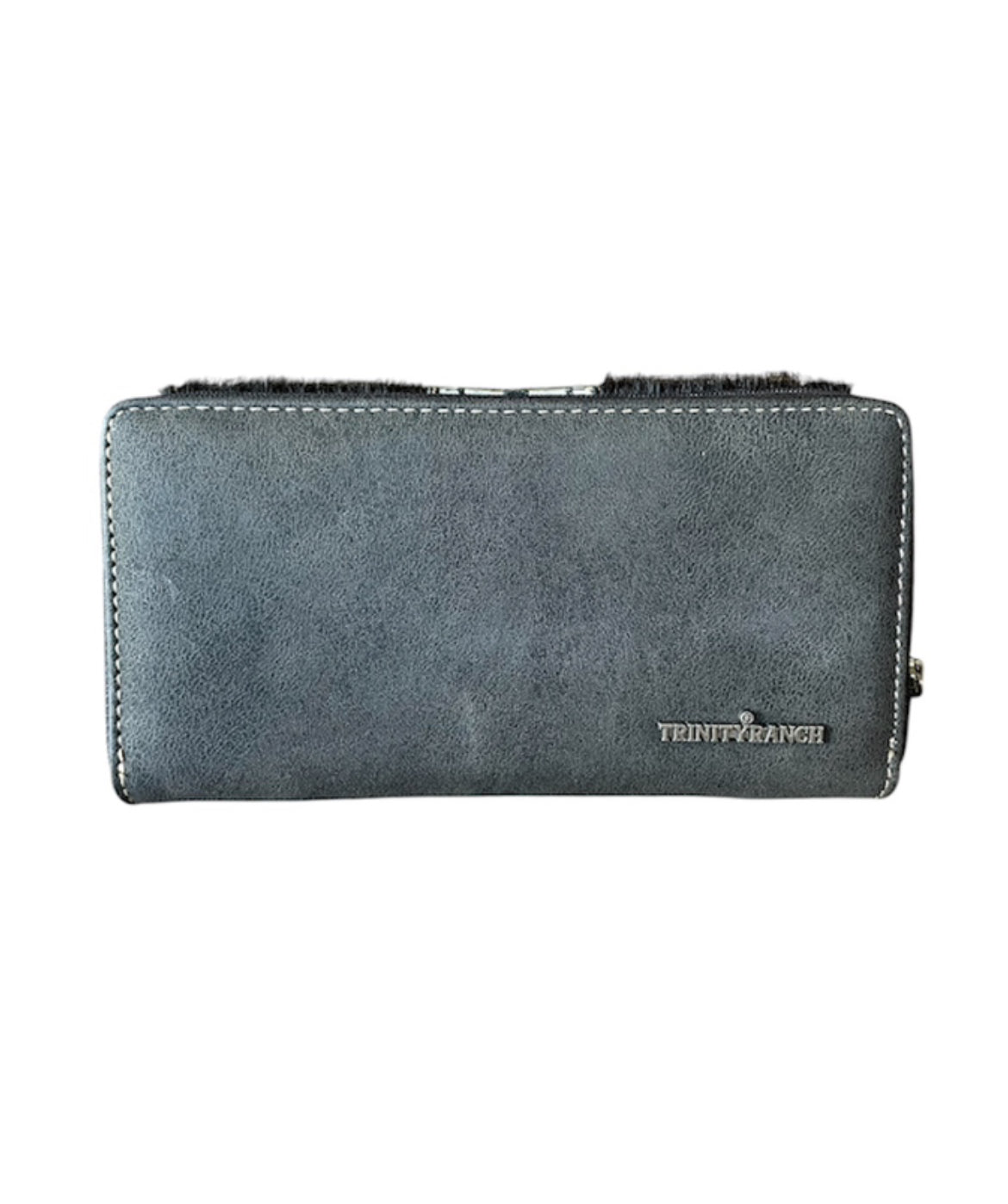 TR146W010BK - Trinity Ranch Genuine Hair-On Cowhide Wallet Black
