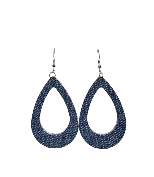 J7044F - Denim Dangle Earrings