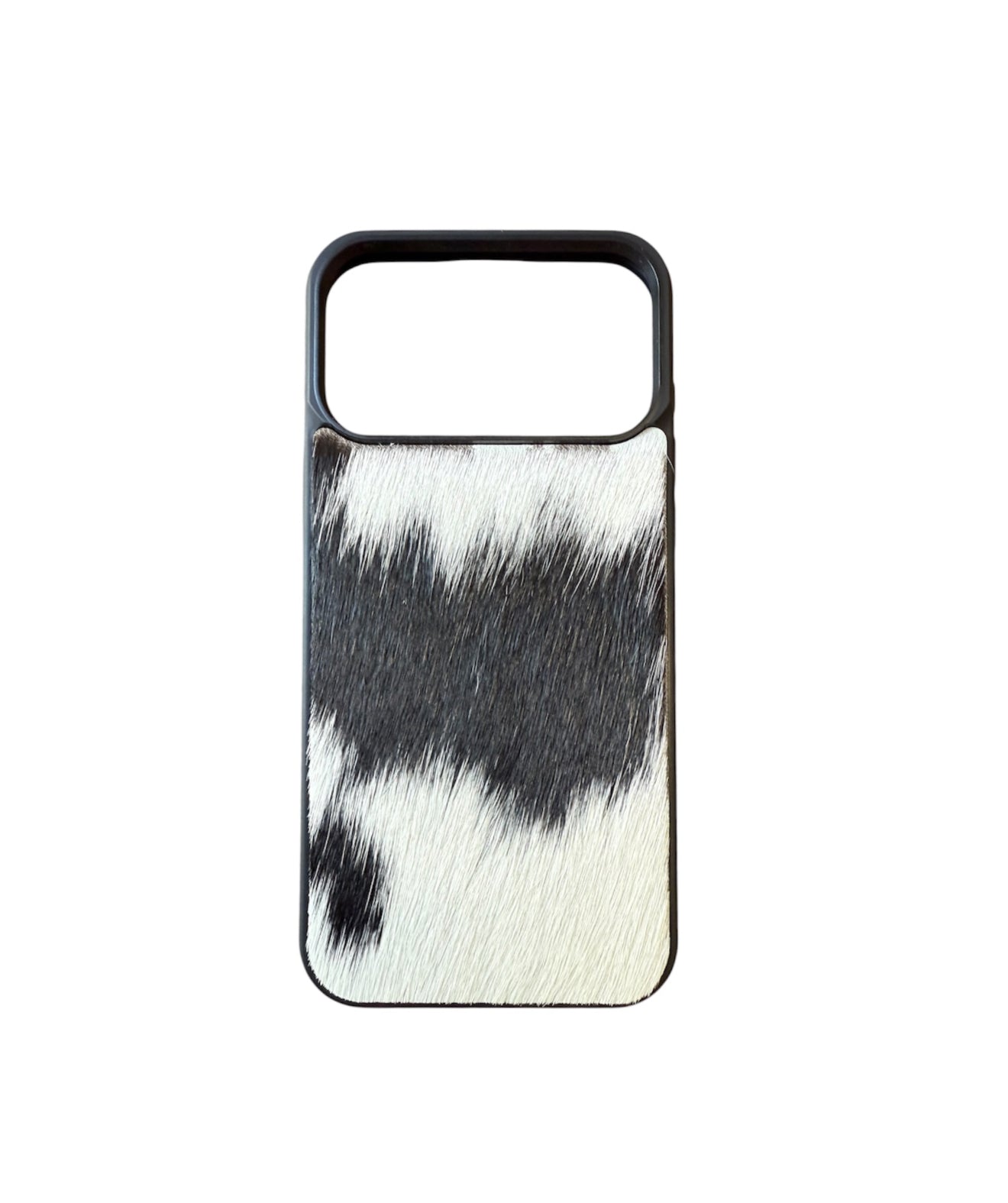 A8970 - IPhone 17 Pro Max Hair on Hide Leather w Rubber Case - Rawhide Western Wear 