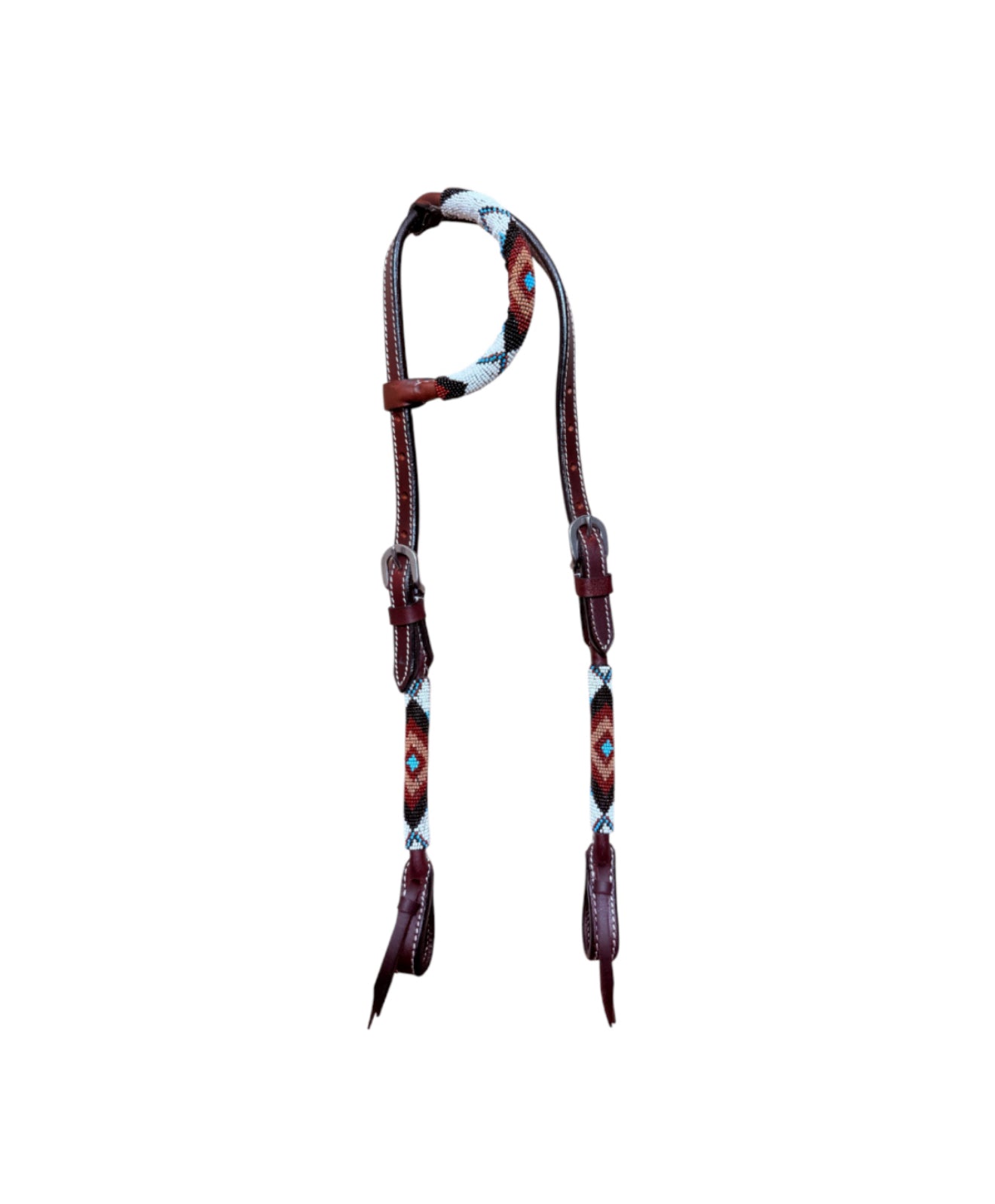 T5571 - Beaded One Ear Western Bridle Cob-Full