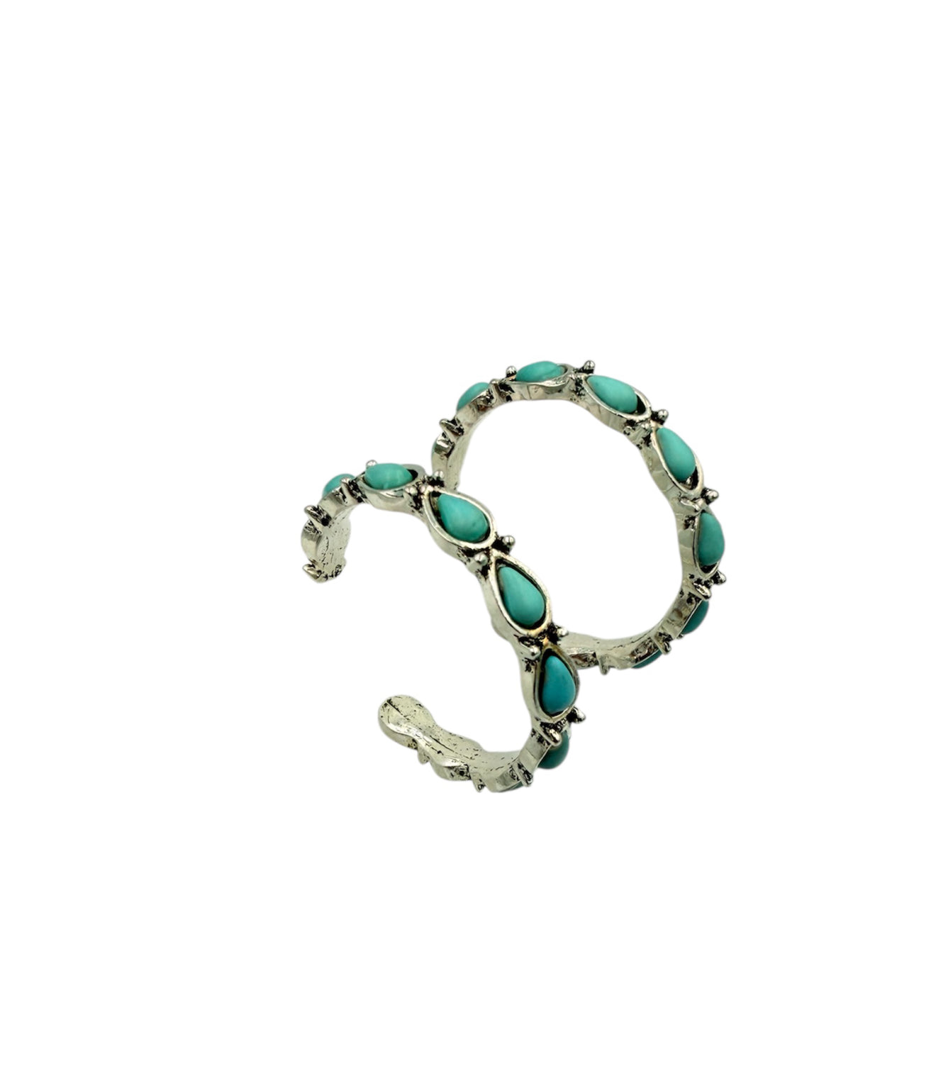 J7081 - C Shape Turquoise Dangle Earrings