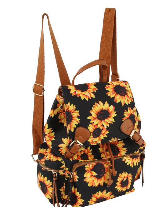A8482 - Sunflower Printed Backpack