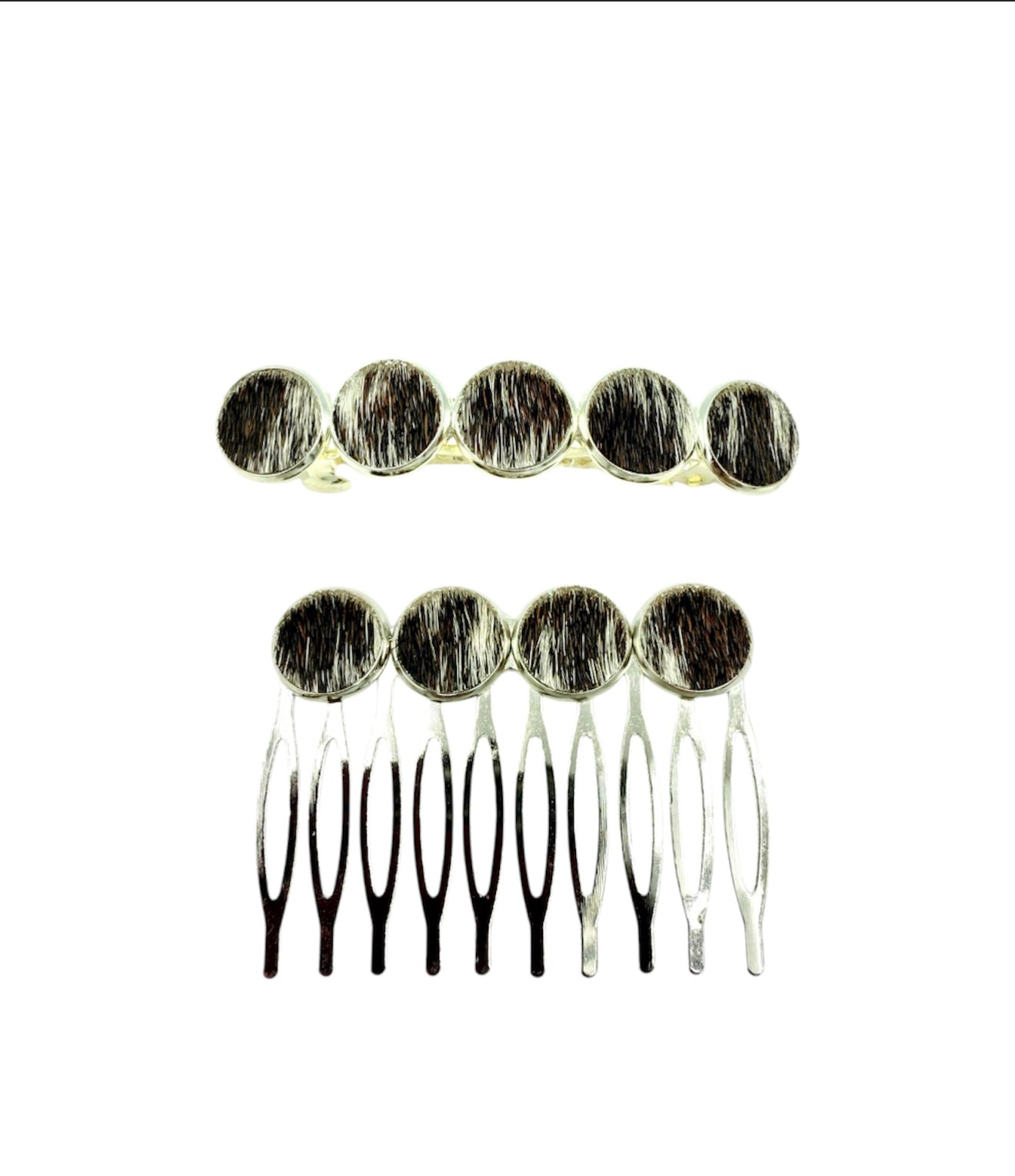 J6625 - 2 Set Western Cowhide Hair Accessories