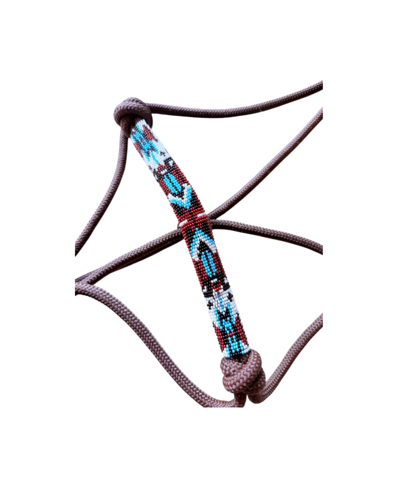 T5572BR - Beaded Rope Halter with Detachable Lead Rope – Cob to Full