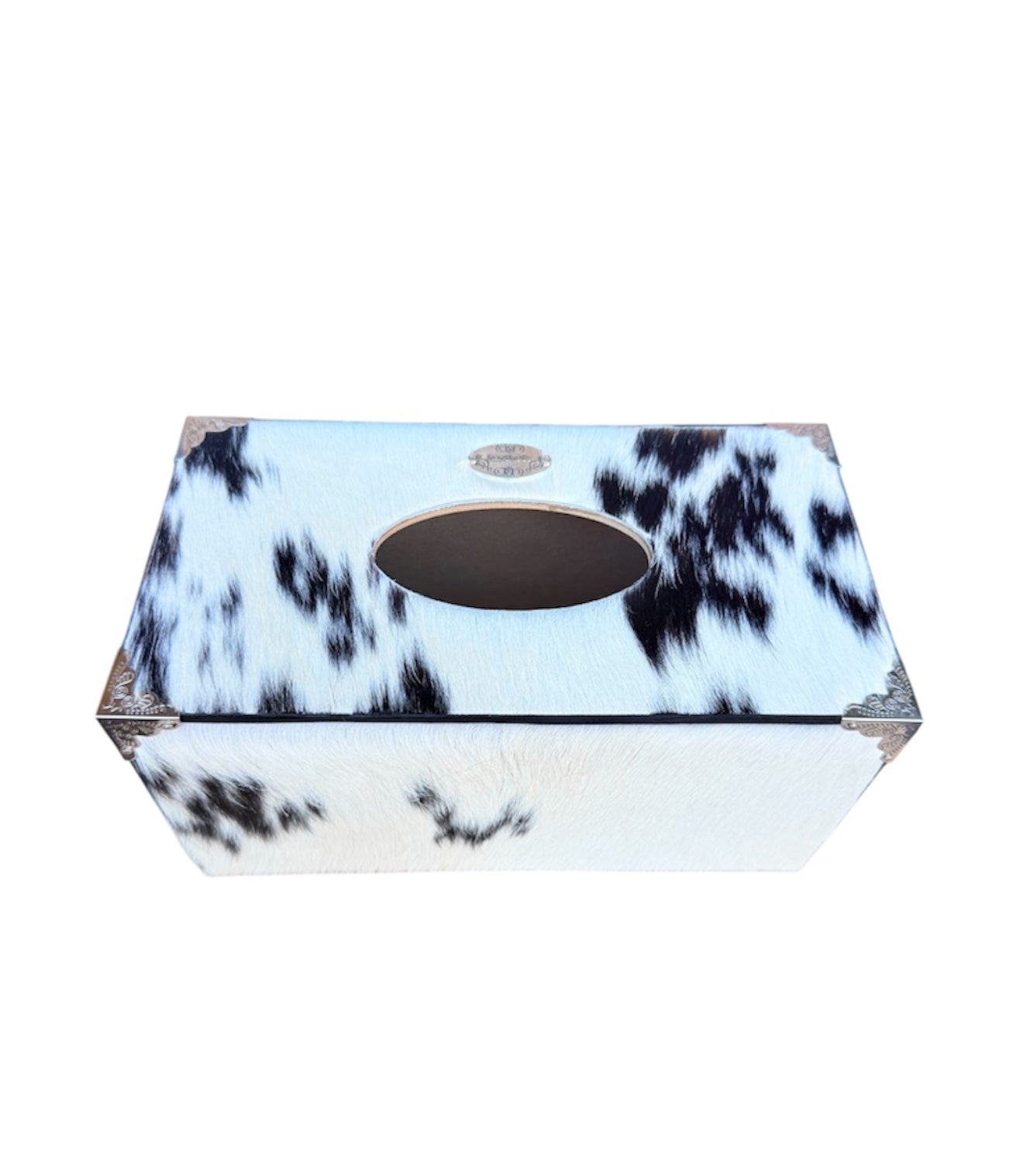 A8844 - Wooden Tissue Holder w Cowhide & Kangaroo Leather