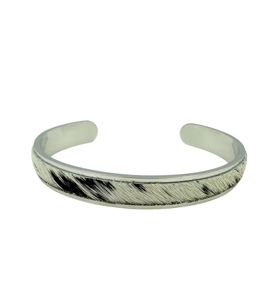 J6848 - Solid/Stainless Steel 3/4 Bangle Cowhide - Rawhide Western Wear 